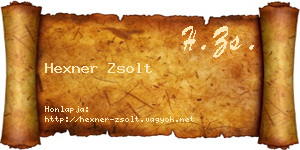 Hexner Zsolt névjegykártya